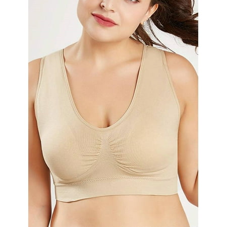 

Cilcicy Women Plus Size Wide Strap Sports Bra Shockproof Jogging Underwear
