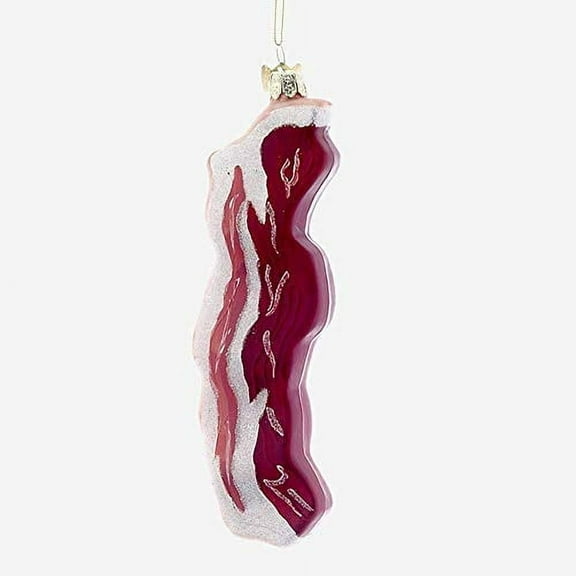 Kurt Adler Noble Gems Glass Bacon Christmas Ornament – Food-Themed Holiday Décor