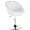 thumbnail image 6 of Gymax 2PCS Swivel Bar Stools Height Adjustable Round Tufted Back Bar Chairs White, 6 of 6
