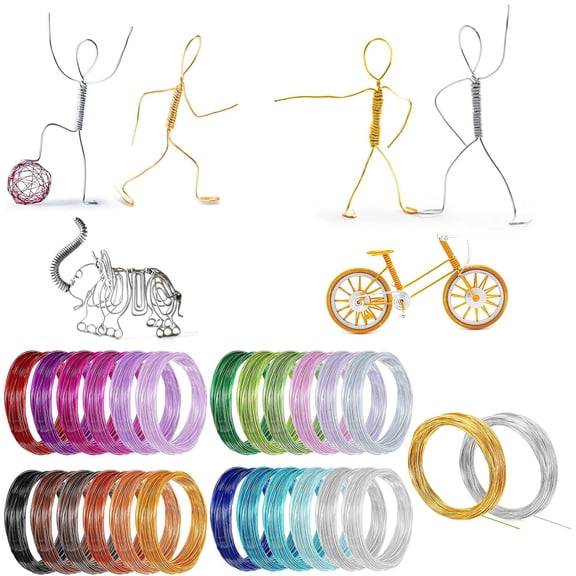 26 Rolls Colored Aluminum Craft Wire for Jewelry Making,0.8 mm Metal Artistic Jewelry Beading Wire,Aluminum Arts Crafts Wire for Bracelets, Rings, Earrings, Wire Wrapping, Each Roll 16 Feet,26 Colors