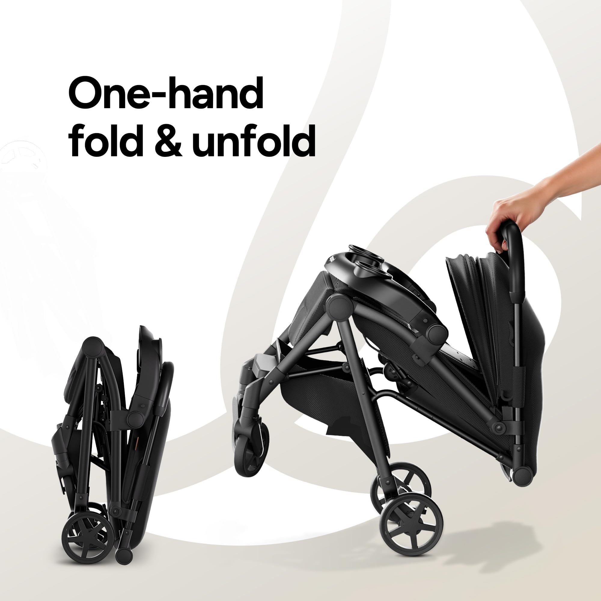 Mompush Lithe V2 Lightweight Stroller, Black, 17.3 LB photo 5