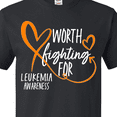 thumbnail image 4 of Inktastic Worth Fighting for Leukemia Awareness Orange Heart T-Shirt, 4 of 5