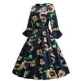 thumbnail image 1 of Pompotops Robe en Dentelle à Manches Longues Imprimé Floral Col Rond pour Femmes, 1 of 4