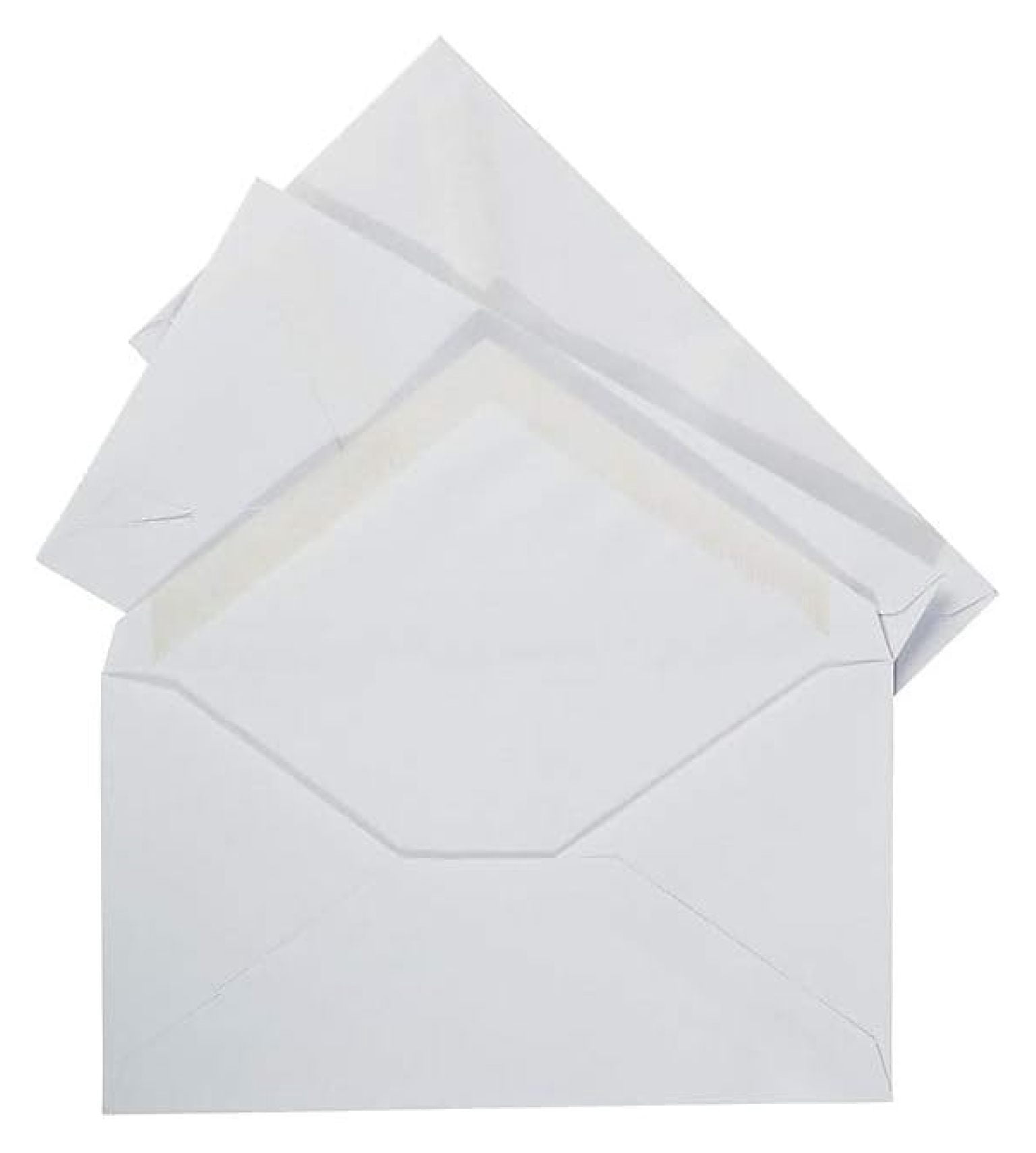 White Business Envelopes #6, 500 Pack - Letter Size 6.5 x 3.625 Inch V-Flap Gummed Envelopes for Office, Mailing, and Everyday Use - 24lb Wove Paper