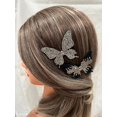 thumbnail image 3 of Rhinestone Butterfly hair Clip - Butterflies Hair Pin- Butterfly hair accessories- Black Butterfly hair clip - White butterfly Hair clip -, 3 of 10