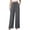 Gray, variant on Women's Solid Cotton Linen Pants, High Waisted Wide Leg Trousers with Button Detail and Split Hem, Casual Summer Pants with Pockets