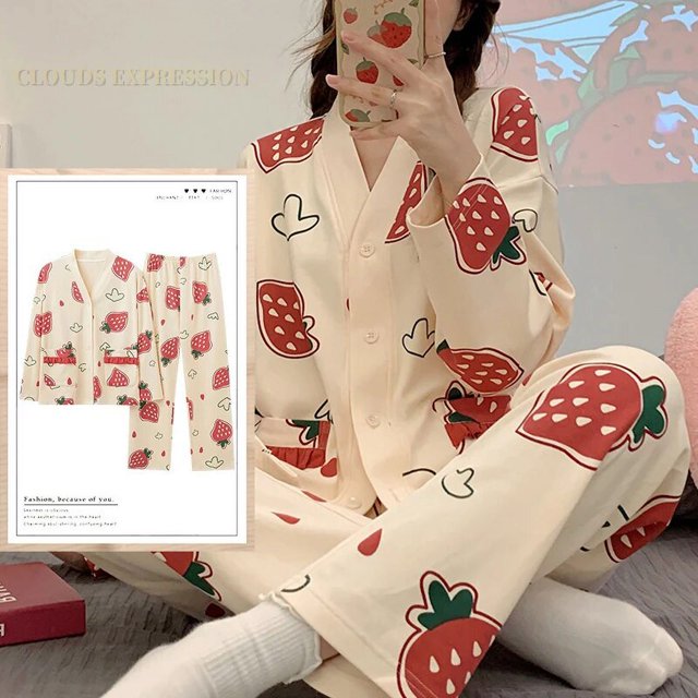 Conjuntos de Pijamas de Kimono anudado para Mujer, ropa de dormir de dibujos animados divertidos, ropa de casa para niña a cuadros, moda 3XL, primavera y otoño