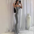 thumbnail image 1 of 2023 Summer Women Sexy Spaghetti Strap Black Skims Long Dress Y2k Sleeveless Solid Skinny Bodycon Trumpet Maxi Dresses VestidosS Gao Jinjia LED, 1 of 2