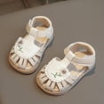 thumbnail image 3 of Sunflower Dress Sandals for Toddler Girls Summer Soft Closed Toe Princess Flats Wedding Birthday Shoes White, 3 of 7