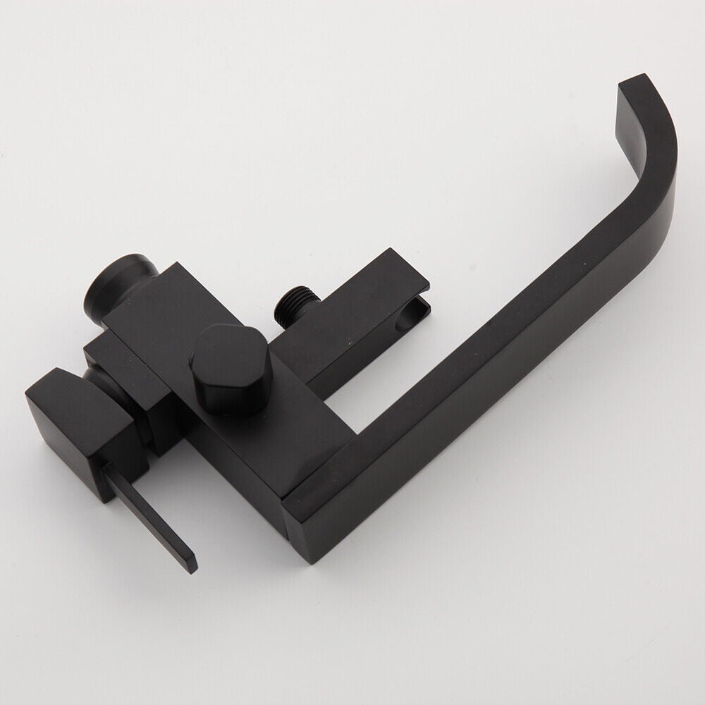 Floor Mounted Black Free Standing Bathtub Faucet Shower Tub Filler Spout