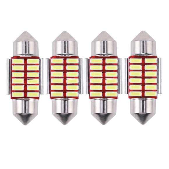 EeaseMX 4 bombillas LED superbrillantes 4014 de 31 mm para techo de coche, sin errores, lámpara de lectura interior, dos puntas, luz blanca, 12 LED