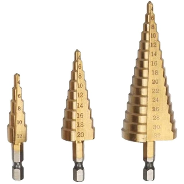 Broca de titanio de 3 piezas para brocas HSS de 4-12/20/32 mm