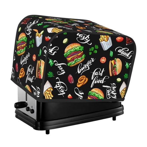 Funda para tostadora LUVOADALA Funny Hamburger Fast Food, 2 rebanadas
