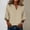 Beige, variant on Womens Linen T Shirts Casual Solid Color 3/4 Sleeve Tops Drop Shoulder Loose Blouses for Women Summer White