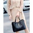 thumbnail image 4 of JUYGO Handbag for Women Crocodile Pattern Bussiness Bags Fashion Tote Bag Shoulder Bag Purse 3pcs, 4 of 6