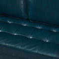 thumbnail image 3 of Leumius 74.5"W 3-Seater Sofa Loveseat Sofa Faux Leather Breathable Upholstered Sofa Couch with Solid Wood Legs for Living Room, Apartment & Office,Navy Blue, 3 of 8