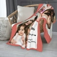 thumbnail image 3 of Personalised Blanket Throw for Adults and Baby Customised Soft Blanket with Photos Text,Anti-Pilling Flannel for Bed, Sofa, Living Room Birthday Souvenir Wedding Valentine's Day Custom Gift, 3 of 6