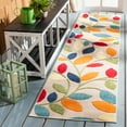 thumbnail image 2 of SAFAVIEH Cabana Janae Floral Indoor/Outdoor Runner Rug, Ivory/Green, 2'2" x 9', 2 of 13
