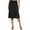 Black, variant on vigerkar Womens Basic Solid Midi Skirts Casual Knee Length A-Line Skirt Lightweight Flare Pull On Closure Skirt Plus Size Navy, L