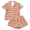 thumbnail image 5 of JAJAHO Halloween Women Pajama Sets Short Sleeve 2 Piece Pj Set Matching Button Shirt With Shorts, 5 of 5