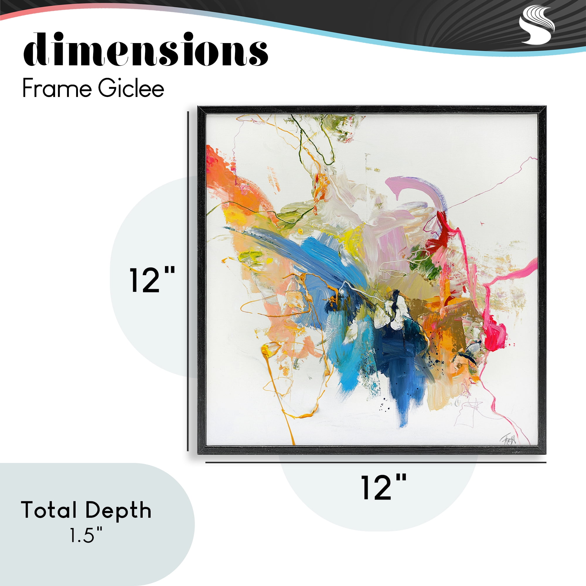 Confident Pink Abstraction Black Framed Giclee Art, design by Design Fabrikken