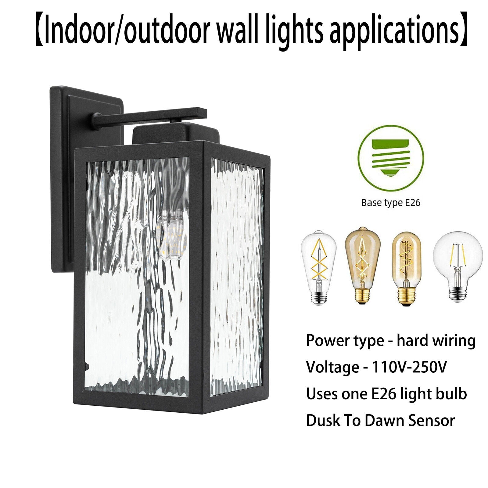 Waterproof Porch Light Outside Wall Lights for House, Black Wall Sconce Lanterns