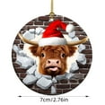 thumbnail image 2 of VOTRUDI 2024 Christmas Highland Cow Ornaments Round Animal Ornament Christmas Keepsake Decor for Christmas Tree Winter Holiday Xmas Gift for Women Men Hanging Ornament,Plastic,C, 2 of 2