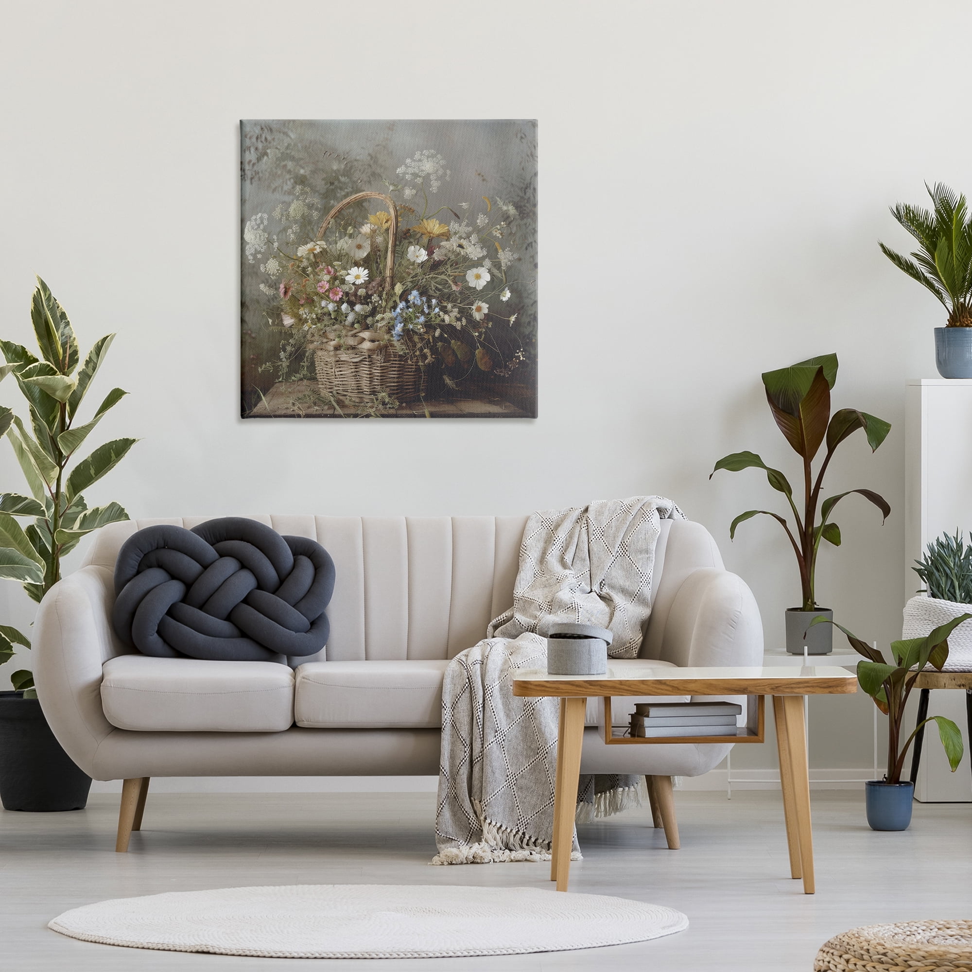 Stupell Industries Rustic Basket with Flowers Canvas Wall Art, design by Lazar Studio