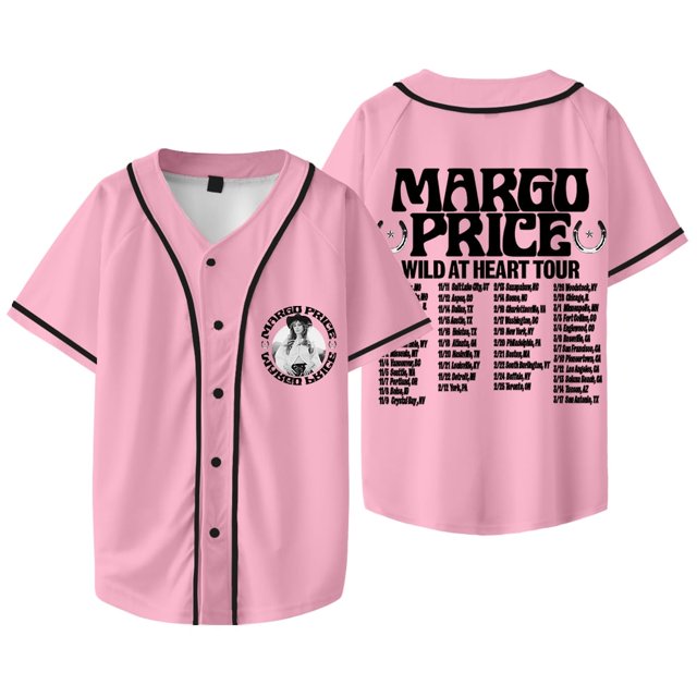 Margo Price Wild At Heart Tour chaqueta de béisbol camiseta mujeres hombres moda cuello en V camisetas de manga corta,Style 9,XXXXL