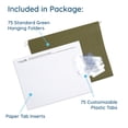 thumbnail image 2 of Carpetas colgantes Blue Summit Supplies, 75 unidades, color verde, 2 of 6