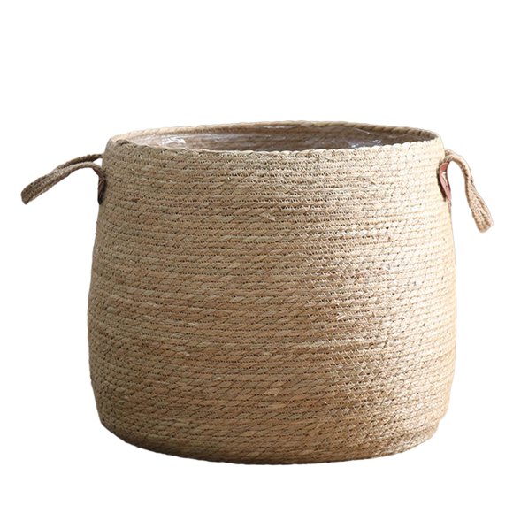 GROWTH TANK Woven Plant Basket Planter Basket Flower Vase Holder Round Ornament Flower Pots L