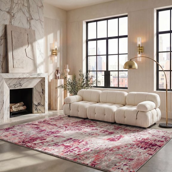 Safavieh Madison Flowers Abstract Area Rug, Beige/Wine, 9' x 12'