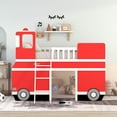 thumbnail image 2 of Twin Size Bus Shaped Loft Bed with Underbed Storage Space,Red, 2 of 9