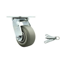 4 Inch SS Thermoplastic Rubber Swivel Caster with Roller Bearing and Swivel Lock