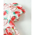 thumbnail image 6 of Baby Girls Clothes Toddler Girls Strawberry Dress 12 Months Girls Summer Dress 18 Months Girls Sundress Short Sleeve Dress with Cute Hat Red, 6 of 9