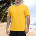 thumbnail image 3 of Havenx Men's Short Sleeve Upf 50+ T-Shirt Sun Protection Fast Dry Shirt Moisture Wicking Tee Soft Basic Plain Athletic Workout Casual Swim Tops Tee,Fluorescence Yellow XL, 3 of 4