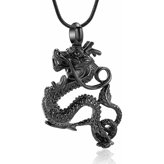 Cremation Jewelry for Ashes Stainless Steel Dragon Urn Necklace Keepsake Human Pet Ashes Holder Memorial Pendant for Women Men