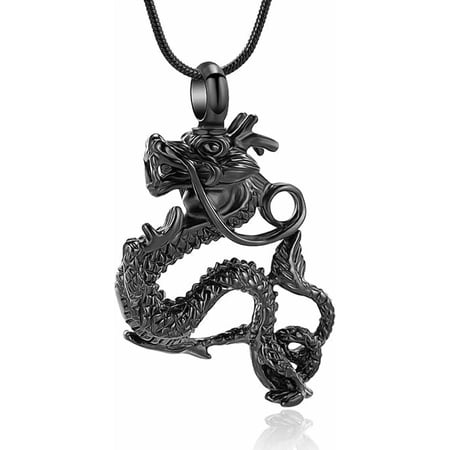 Cremation Jewelry for Ashes Stainless Steel Dragon Urn Necklace Keepsake Human Pet Ashes Holder Memorial Pendant for Women Men