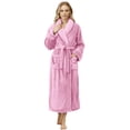 thumbnail image 1 of Bata de Baño NY Threads Premium de Franela Plush para Mujer Rosa, 1 of 6