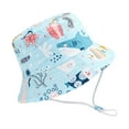 thumbnail image 5 of LIIPEE Girls Boys Sun Cap Cartoon Printed Adjustable Strap Bucket Wide Brim Hat Protection Caps Comfort Beach Hats,Sky Blue,2-5 Years, 5 of 5