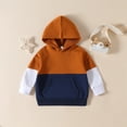 thumbnail image 2 of Coerni Unisex Kids Soft Brushed Cotton Basic Hooded Long Sleeve Patchwork Sweatshirt for Boys or Girls 3﹣12 Years, 2 of 8
