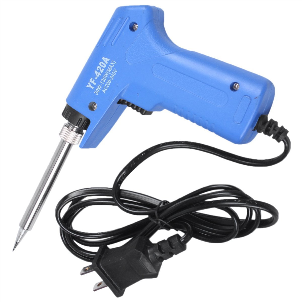 2X 220V 30W-130W Professional Stainless Dual Power Quick Heat-Up Adjustable Welding Electric Soldering Iron Tool US Plug,2 x Welding Electric Soldering Iron gun,blue & black