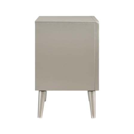 Metallic Sterling 2-drawer Nightstand