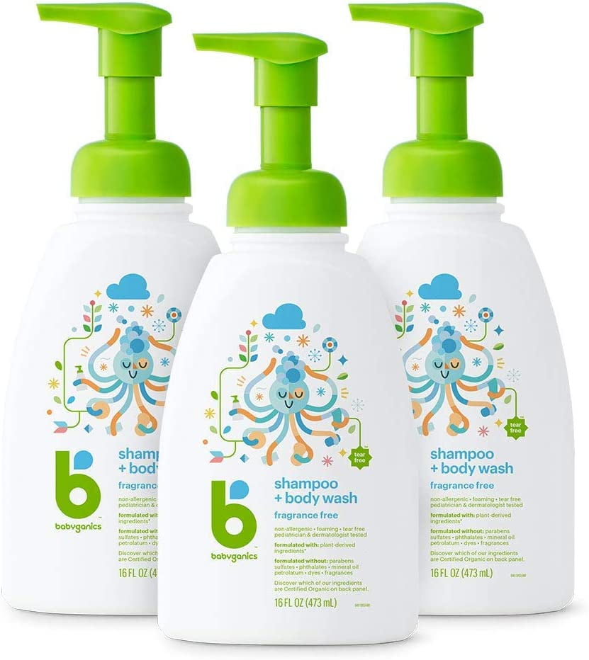 (Pack 3) Babyganics Baby Shampoo + Body Wash Pump Bottle, Fragrance Free, Packaging May Vary 16