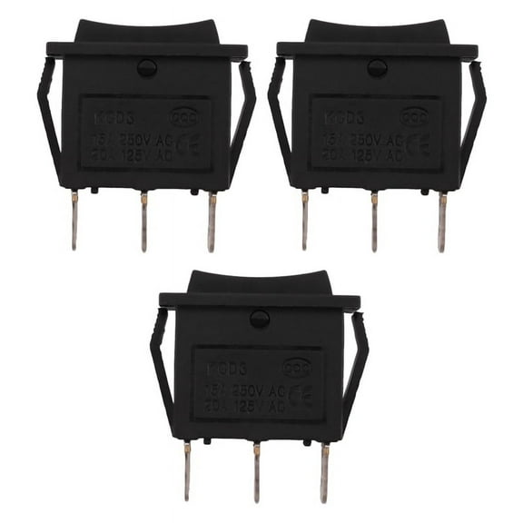 3X AC15A/250V 20A/125V 3 Pin SPDT ON-OFF-ON 3 Position Snap Rocker Switch