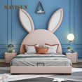 thumbnail image 2 of Cartoon Rabbit Children's Bed Girls Liked 1.2m 1.5m Simple Style Solid Wood Bedroom Bed For Kids Space -Saving Home Furniture My Lux Decor Round, 2 of 19