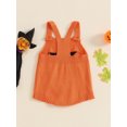 thumbnail image 3 of Infant Baby Girl Boy Halloween Outfits Knit Pumpkin Overall Romper Sleeveless Suspender Jumpsuit Bodysuit Cute Clothes, 3 of 8