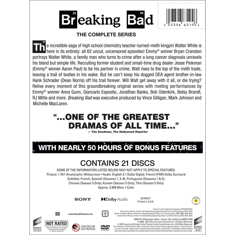  Breaking Bad (The Complete Seasons 1 - 6) : Bryan Cranston:  Movies & TV