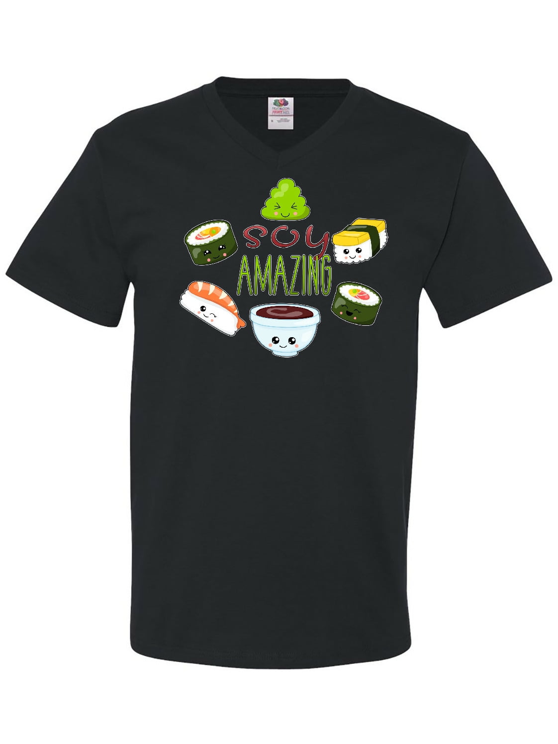 Inktastic Soy Amazing Cute Sushi And Wasabi Adult Men S V Neck T Shirt Male Black L Walmart Com