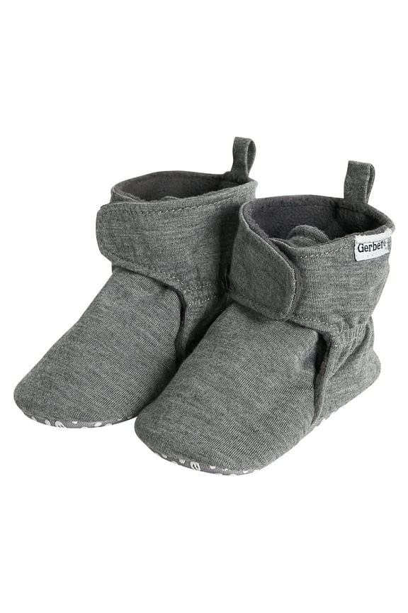 Baby Gender Neutral Soft Booties with Hook & Loop, Sizes 0/3 Months - 6/9 Months